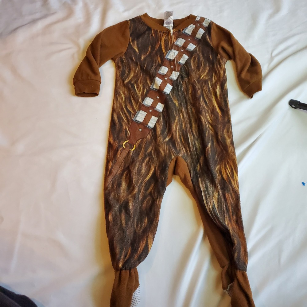 Star Wars Chewbacca chewie Fleece Pajamas One Piece Costume Kids Size 2T
